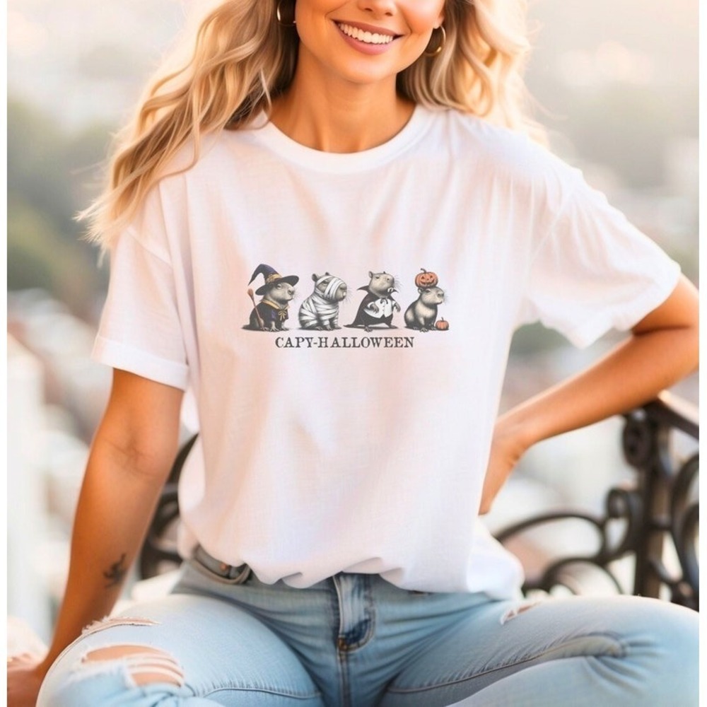 Cute Capybara Halloween Shirt, Cute Animal Shirt, Everyday Shirt
